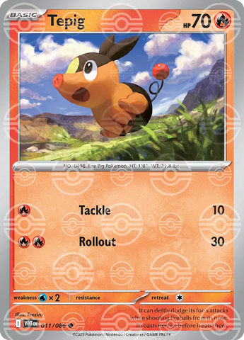 Tepig (Poke Ball Pattern) 011/086  - Holofoil SV White Flare