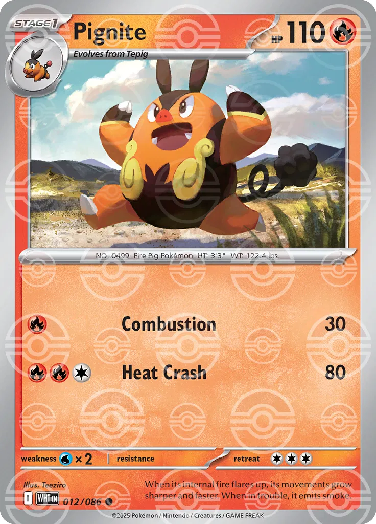Pignite (Poke Ball Pattern) 012/086 - Holofoil SV White Flare