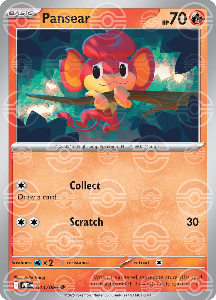 Pansear (Poke Ball Pattern) 014/086 - Holofoil SV White Flare