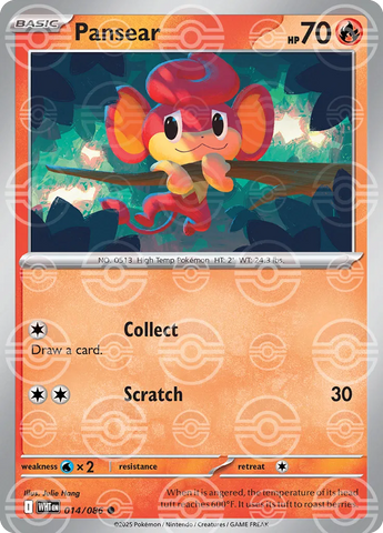 Pansear (Poke Ball Pattern) 014/086 - Holofoil SV White Flare