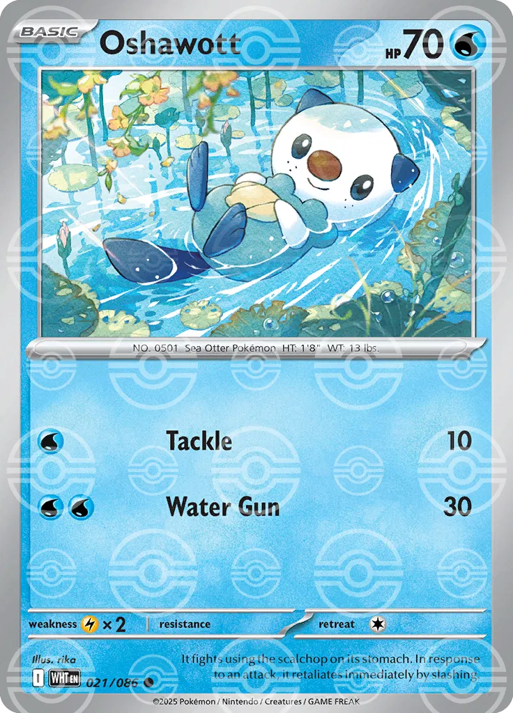 Oshawott (Poke Ball Pattern) 021/086 - Holofoil SV White Flare