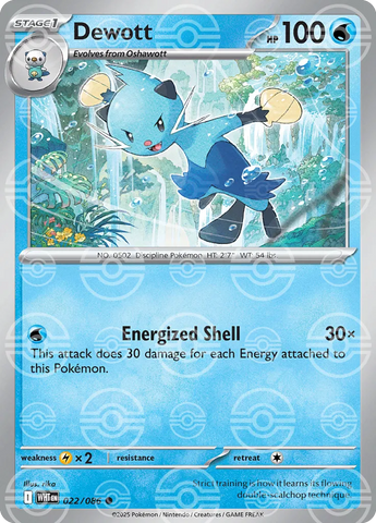 Dewott (Poke Ball Pattern) 022/086 - Holofoil SV White Flare