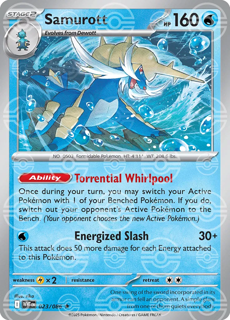 Samurott (Poke Ball Pattern) 023/086  - Holofoil SV White Flare
