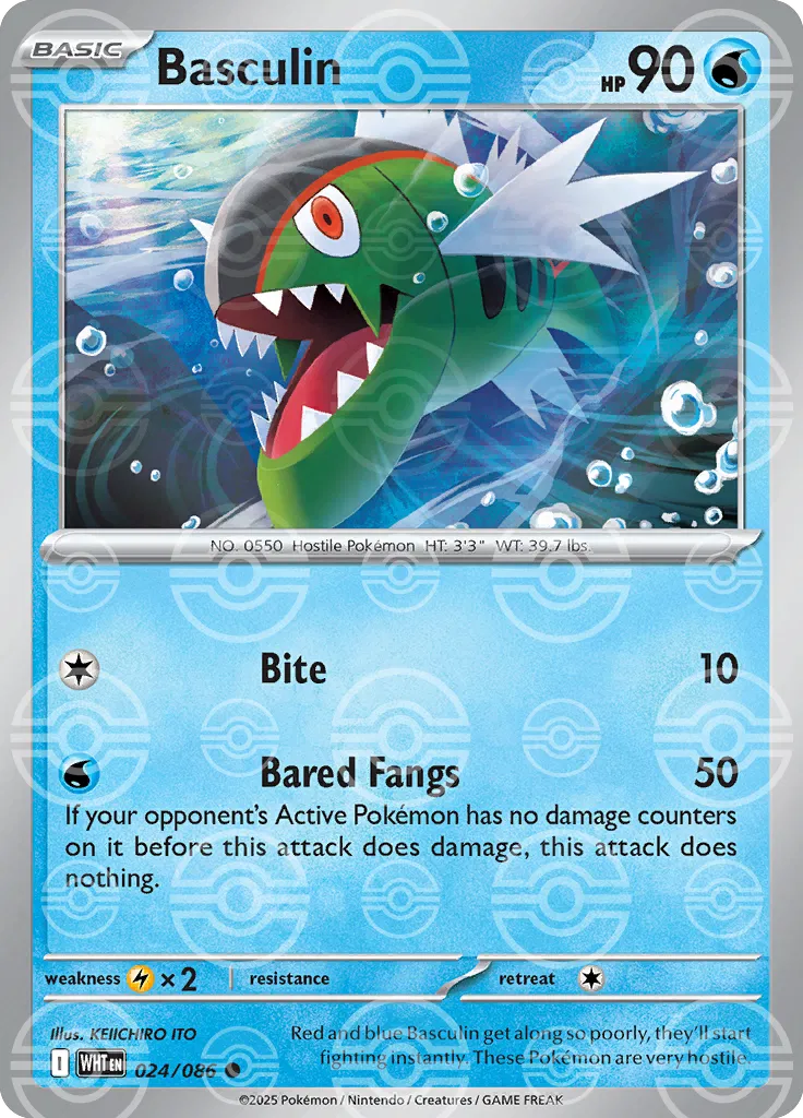 Basculin (Poke Ball Pattern) 024/086  - Holofoil SV White Flare