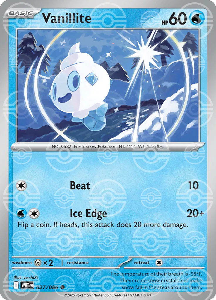 Vanillite (Poke Ball Pattern) 027/086 - Holofoil SV White Flare