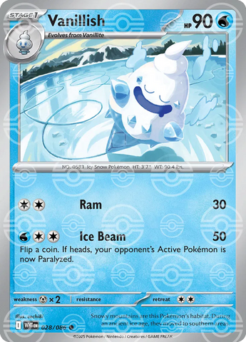 Vanillish (Poke Ball Pattern) 028/086  - Holofoil SV White Flare