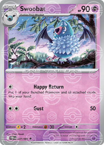 Swoobat (Poke Ball Pattern) 037/086  - Holofoil SV White Flare