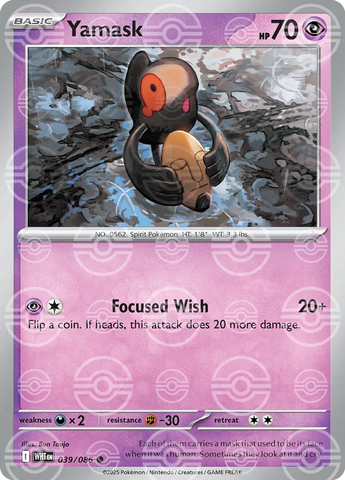 Yamask (Poke Ball Pattern) 039/086  - Holofoil SV White Flare