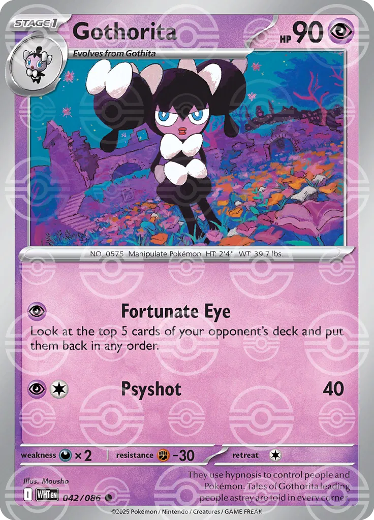 Gothorita (Poke Ball Pattern) 042/086 - Holofoil SV White Flare