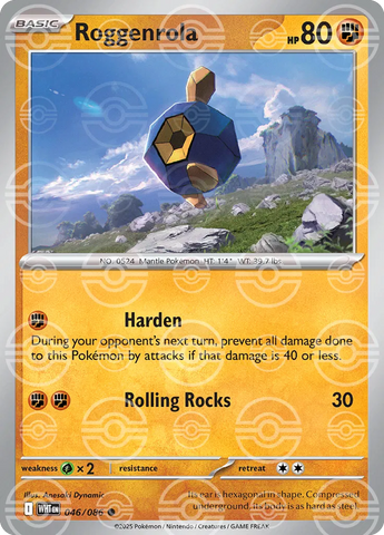 Roggenrola (Poke Ball Pattern) 046/086  - Holofoil SV White Flare