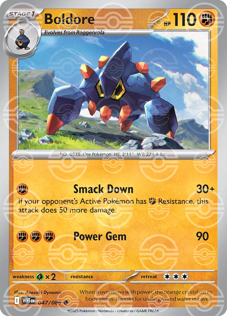 Boldore (Poke Ball Pattern) 047/086  - Holofoil SV White Flare