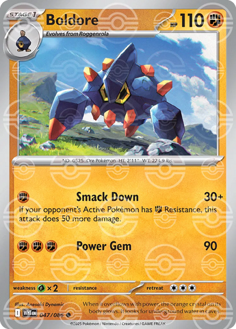 Boldore (Poke Ball Pattern) 047/086  - Holofoil SV White Flare