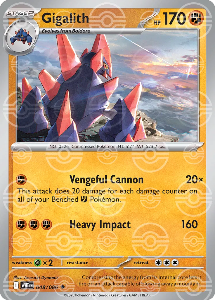 Gigalith (Poke Ball Pattern) 048/086 - Holofoil SV White Flare
