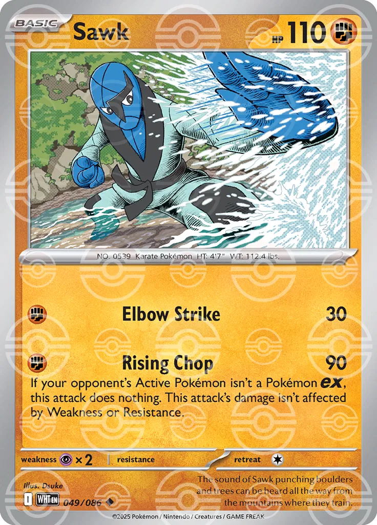 Sawk (Poke Ball Pattern) 049/086  - Holofoil SV White Flare
