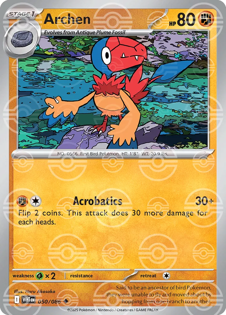 Archen (Poke Ball Pattern) 050/086  - Holofoil SV White Flare - Uncommon