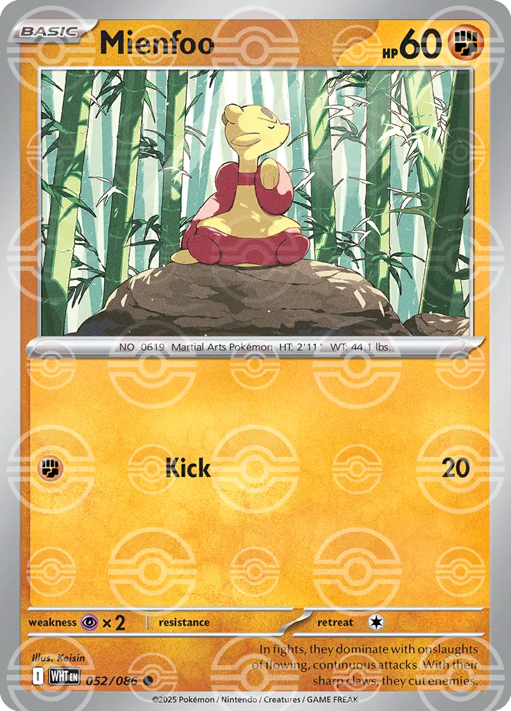Mienfoo (Poke Ball Pattern) 052/086 - Holofoil SV White Flare