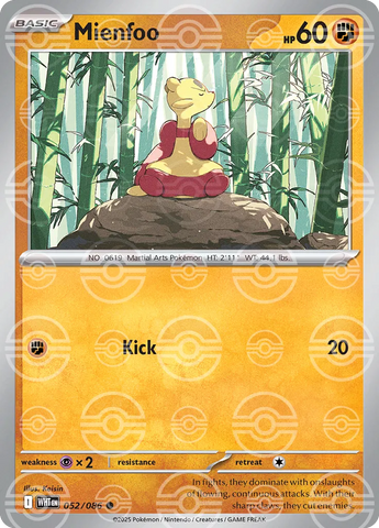 Mienfoo (Poke Ball Pattern) 052/086 - Holofoil SV White Flare