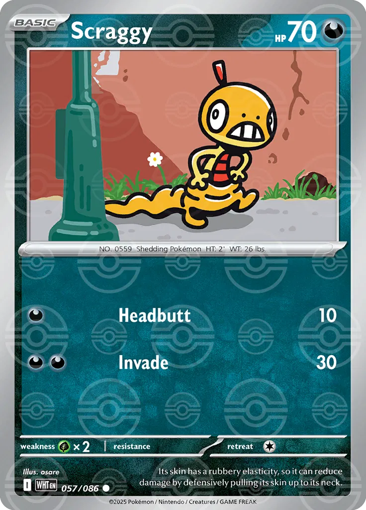 Scraggy (Poke Ball Pattern) 057/086  - Holofoil SV White Flare