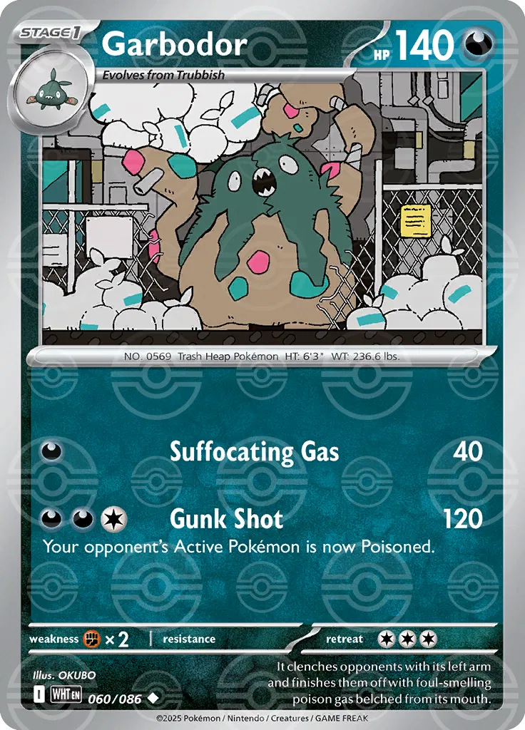 Garbodor (Poke Ball Pattern) 060/086 - Holofoil SV White Flare