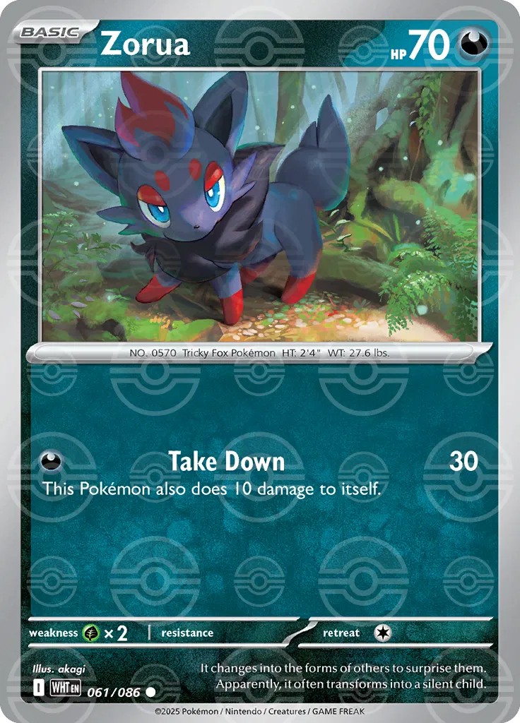 Zorua (Poke Ball Pattern) 061/086 - Holofoil SV White Flare