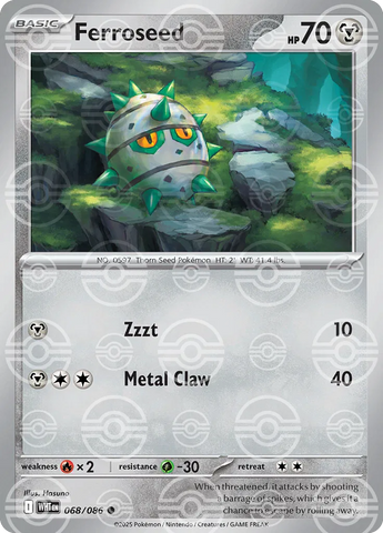 Ferroseed (Poke Ball Pattern) 068/086 - Holofoil SV White Flare