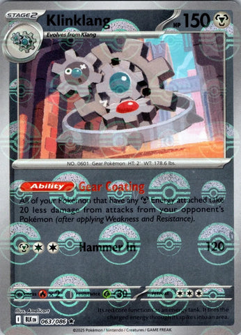 Klinklang (Poke Ball Pattern) 063/086  - Holofoil SV Black Bolt