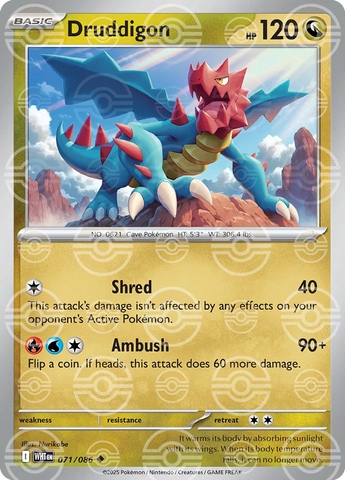 Druddigon (Poke Ball Pattern) 071/086  - Holofoil SV White Flare