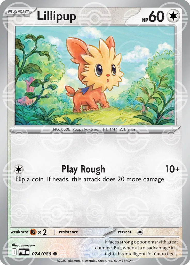 Lillipup (Poke Ball Pattern) 074/086 - Holofoil SV White Flare