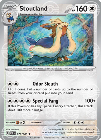 Stoutland (Poke Ball Pattern) 076/086  - Holofoil SV White Flare