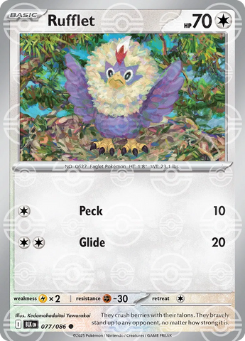 Rufflet (Poke Ball Pattern) 077/086  - Holofoil SV Black Bolt