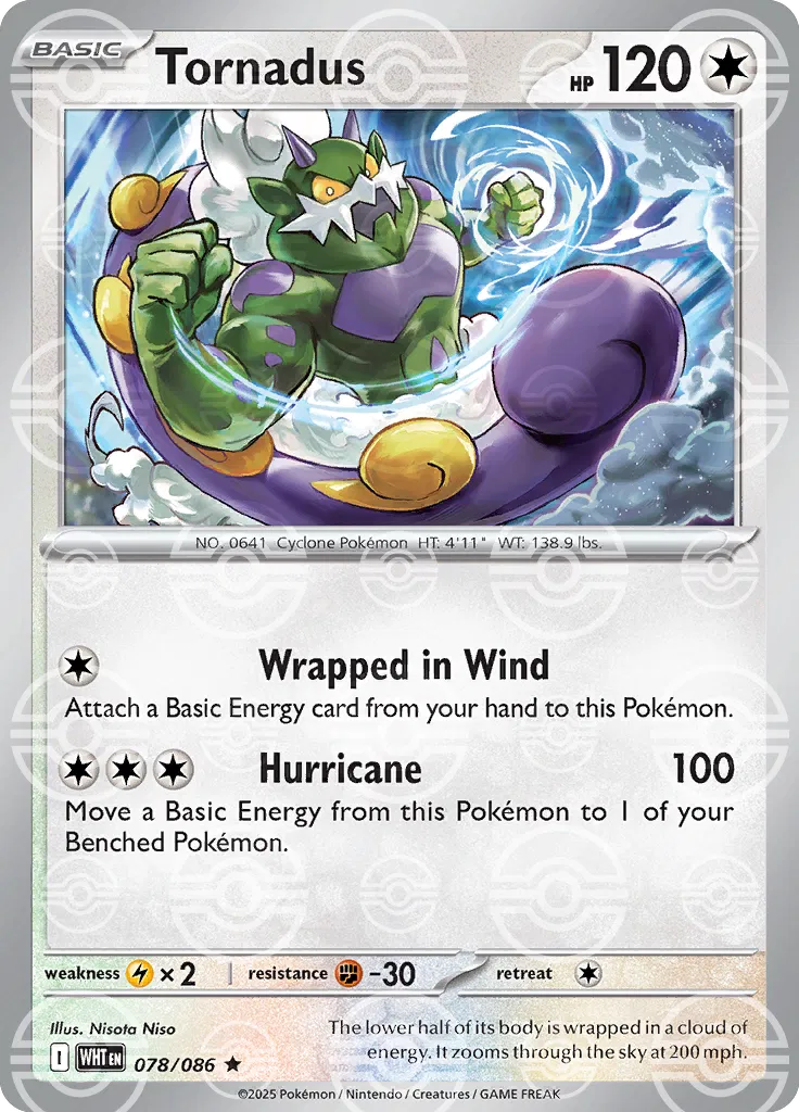Tornadus (Poke Ball Pattern) 078/086  - Holofoil SV White Flare