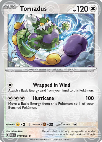 Tornadus (Poke Ball Pattern) 078/086  - Holofoil SV White Flare
