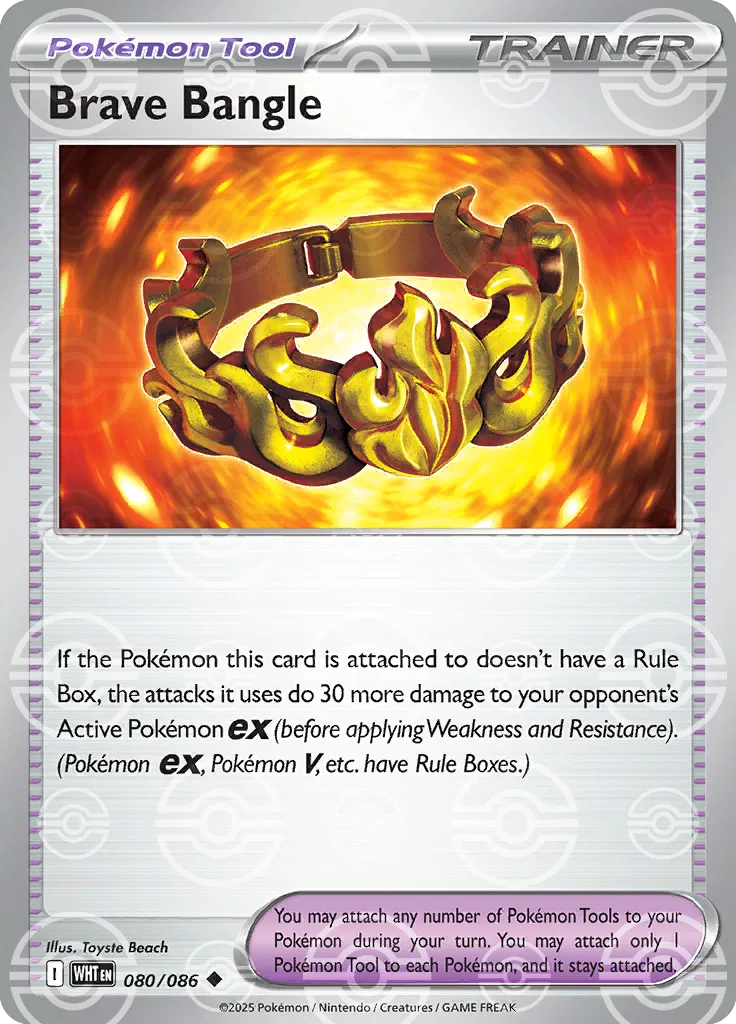 Brave Bangle (Poke Ball Pattern) 080/086  - Holofoil SV White Flare
