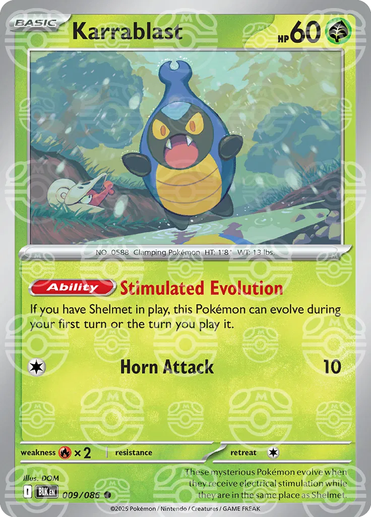 Karrablast (Master Ball Pattern) 009/086  - Holofoil SV Black Bolt