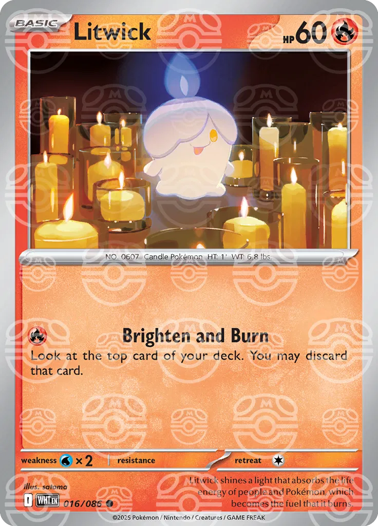 Litwick (Master Ball Pattern) 016/086  - Holofoil SV White Flare