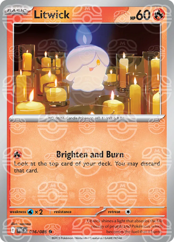 Litwick (Master Ball Pattern) 016/086  - Holofoil SV White Flare