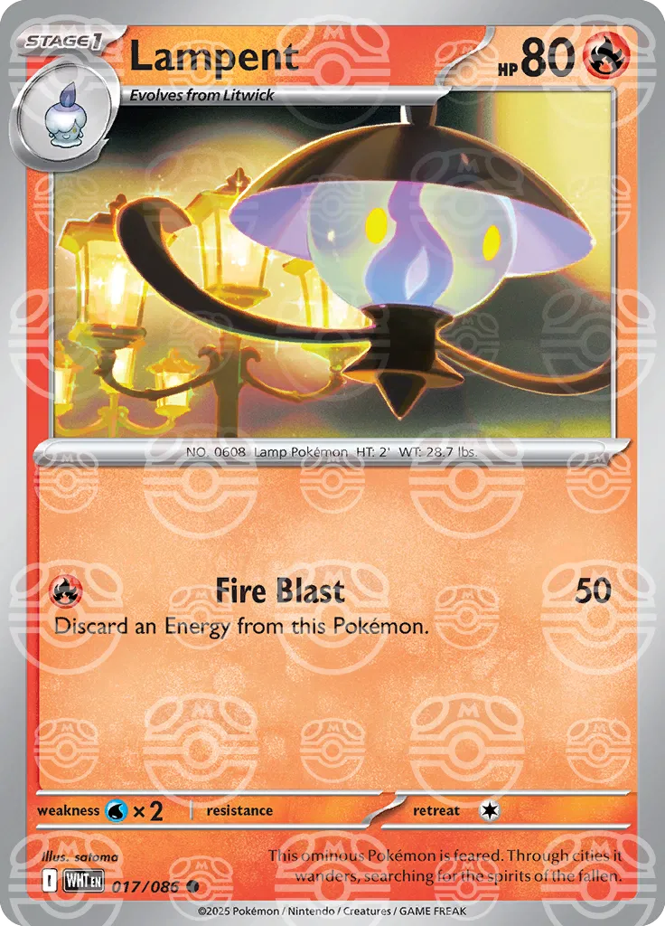 Lampent (Master Ball Pattern) 017/086  - Holofoil SV White Flare
