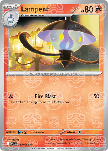 Lampent (Master Ball Pattern) 017/086  - Holofoil SV White Flare