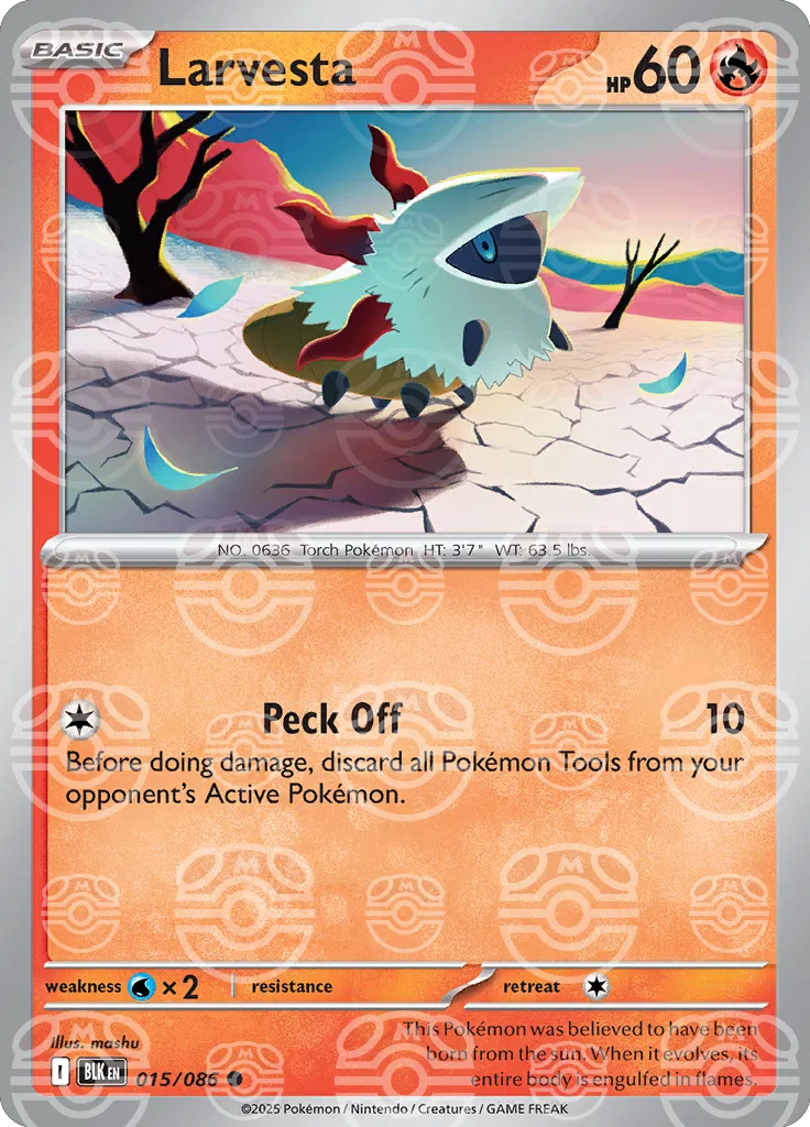 Larvesta (Master Ball Pattern) 015/086  - Holofoil SV Black Bolt