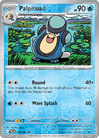 Palpitoad (Master Ball Pattern) 020/086  - Holofoil SV Black Bolt