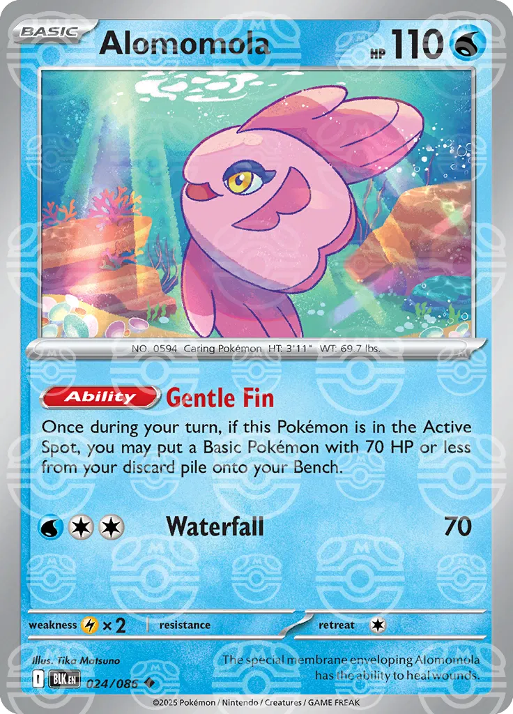 Alomomola (Master Ball Pattern) 024/086  - Holofoil SV Black Bolt - Uncommon