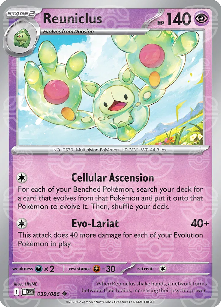 Reuniclus (Master Ball Pattern) 039/086  - Holofoil SV Black Bolt