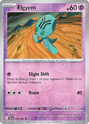 Elgyem (Master Ball Pattern) 040/086  - Holofoil SV Black Bolt
