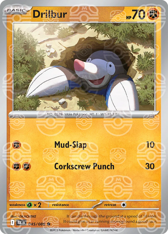 Drilbur (Master Ball Pattern) 045/086  - Holofoil SV Black Bolt