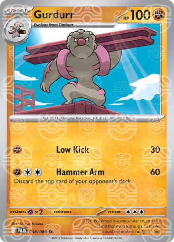 Gurdurr (Master Ball Pattern) 048/086  - Holofoil SV Black Bolt