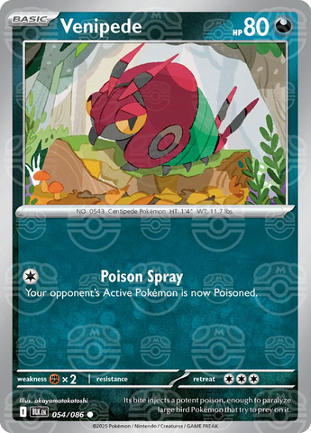 Venipede (Master Ball Pattern) 054/086  - Holofoil SV Black Bolt