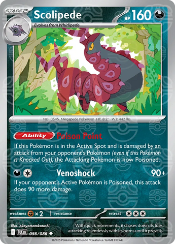 Scolipede (Master Ball Pattern) 056/086  - Holofoil SV Black Bolt