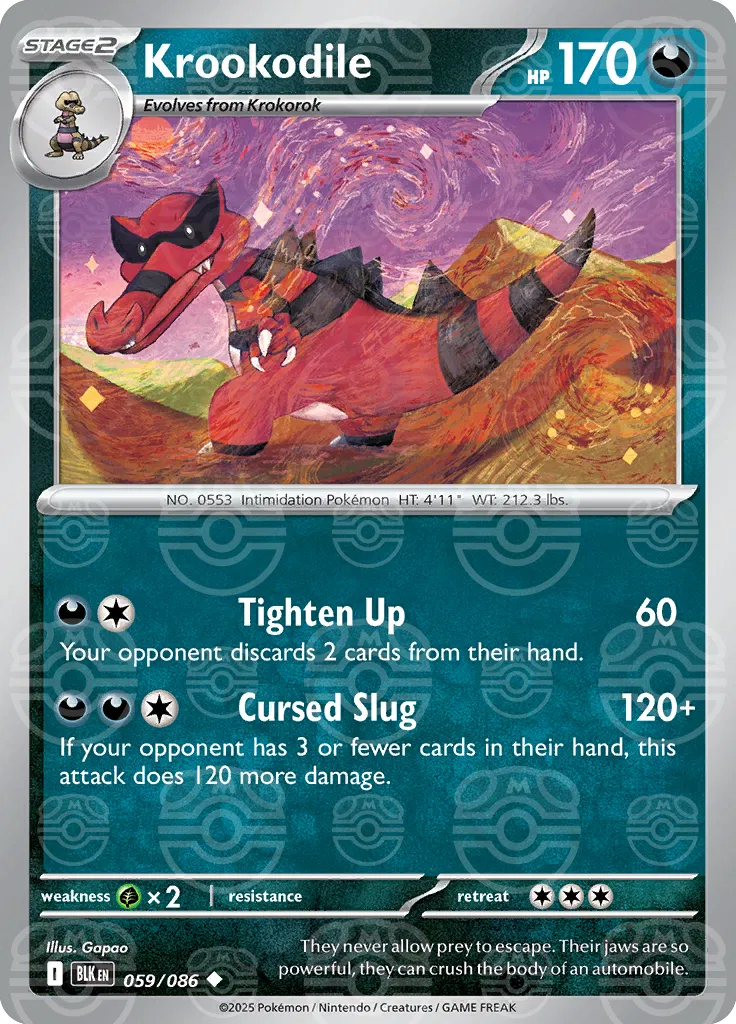 Krookodile (Master Ball Pattern) 059/086  - Holofoil SV Black Bolt