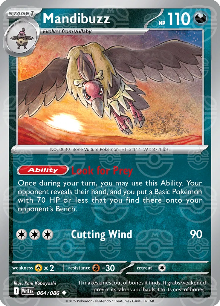 Mandibuzz (Master Ball Pattern) 064/086  - Holofoil SV White Flare