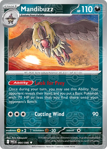 Mandibuzz (Master Ball Pattern) 064/086  - Holofoil SV White Flare